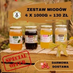 Mix Miodów 4x1000 g wysyłka gratis